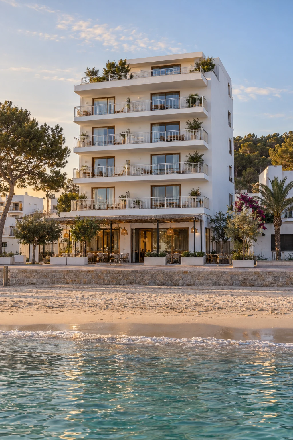 IBIZA SEASIDE APARTMENTS — Imagen ilustrativa generada con IA; no es una fotografía del activo.