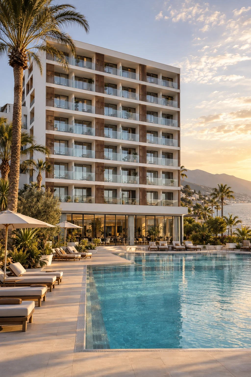 Costa del Sol Hotel & Spa — Imagen ilustrativa generada con IA; no es una fotografía del activo.